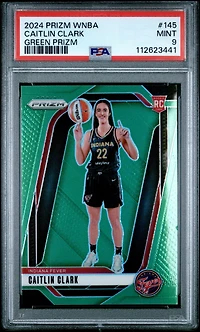 2024 Panini Prizm Wnba 145 Caitlin Clark Green Prizm PSA 9