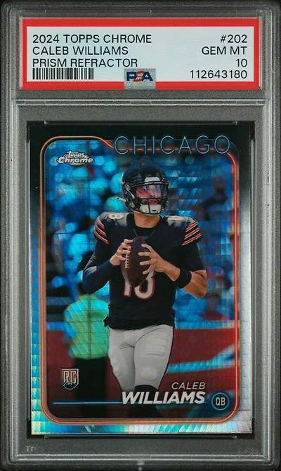 2024 Topps Chrome 202 Caleb Williams Prism Refractor PSA 10