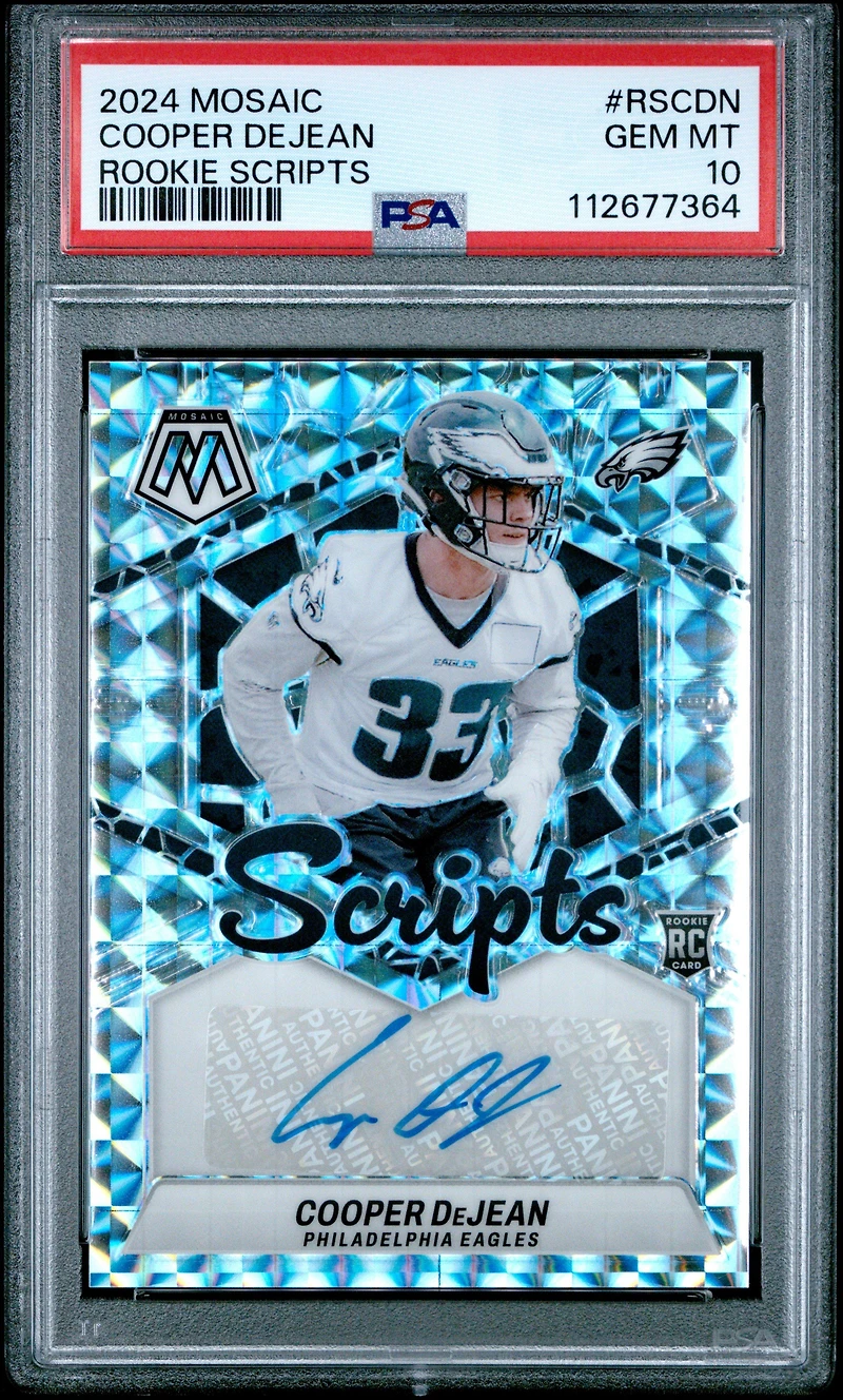 2024 Panini Mosaic Rookie Scripts Rscdn Cooper Dejean PSA 10