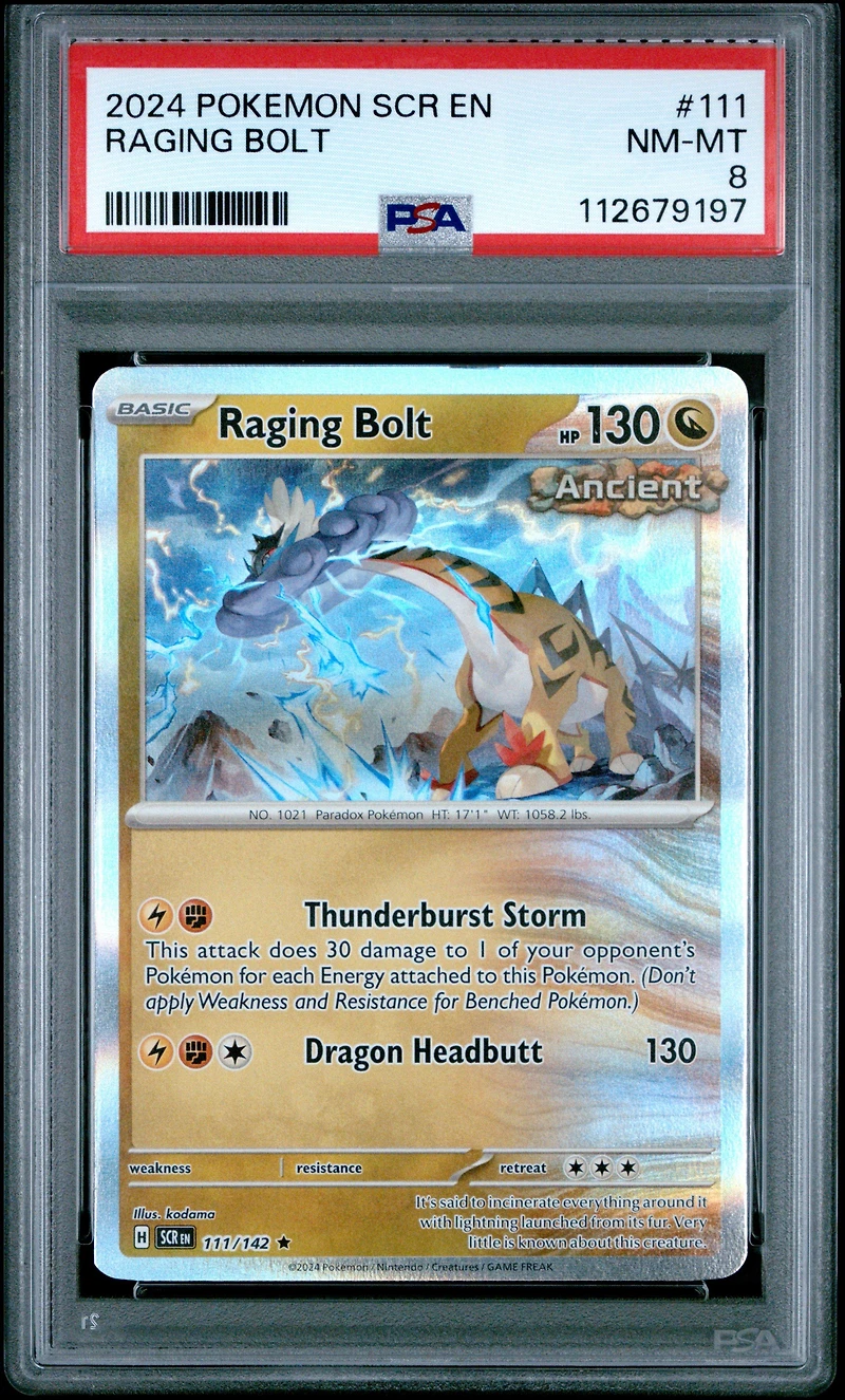 2024 Pokemon Scr En-stellar Crown 111 Raging Bolt PSA
