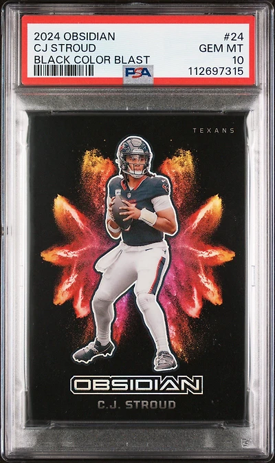 2024 Panini Obsidian Black Color Blast 24 Cj Stroud PSA 10
