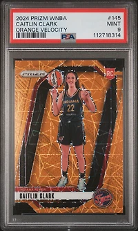 2024 Panini Prizm Wnba 145 Caitlin Clark Orange Velocity PSA 9