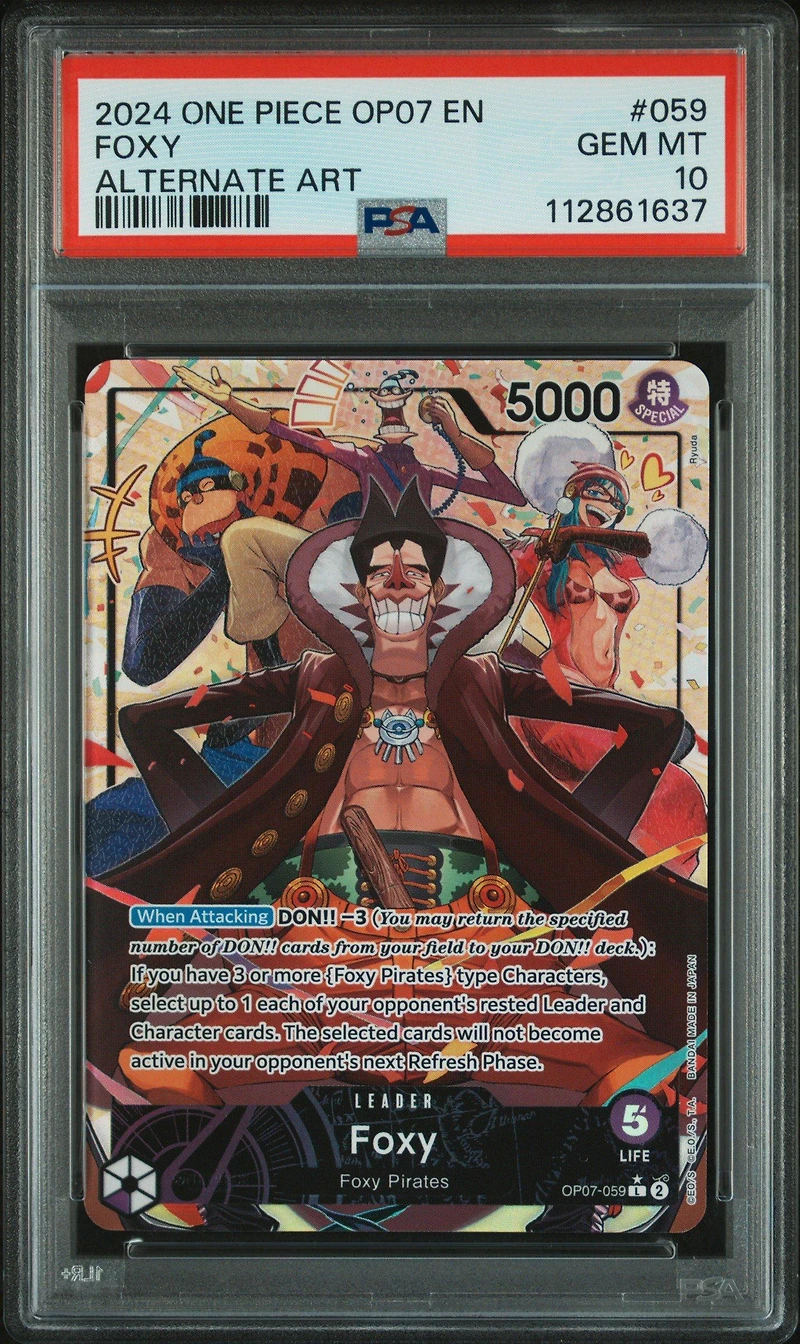 2024 One Piece Op07-500 Years In The Future 059 Foxy Alternate Art PSA 10