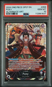 2024 One Piece Op07-500 Years In The Future 059 Foxy Alternate Art PSA 10