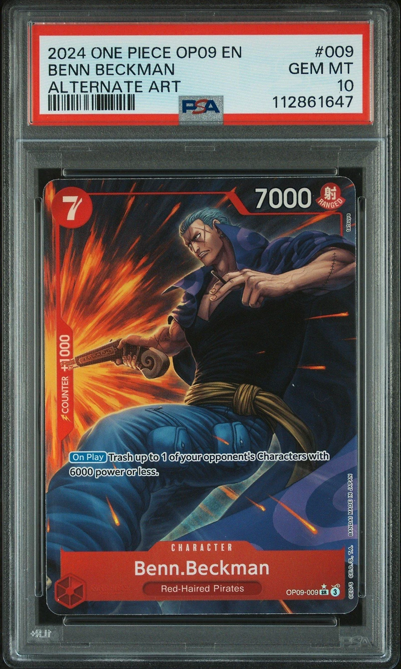 2024 One Piece Op09-emperors In The New World 009 Benn Beckman Alternate Art PSA 10