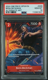 2024 One Piece Op09-emperors In The New World 009 Benn Beckman Alternate Art PSA 10
