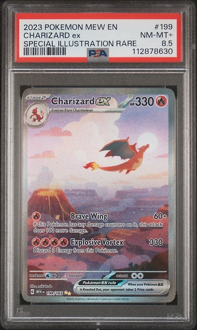 2023 Pokemon Mew En-151 199 Charizard Ex Special Illustration Rare PSA NM-MT+ 8.5