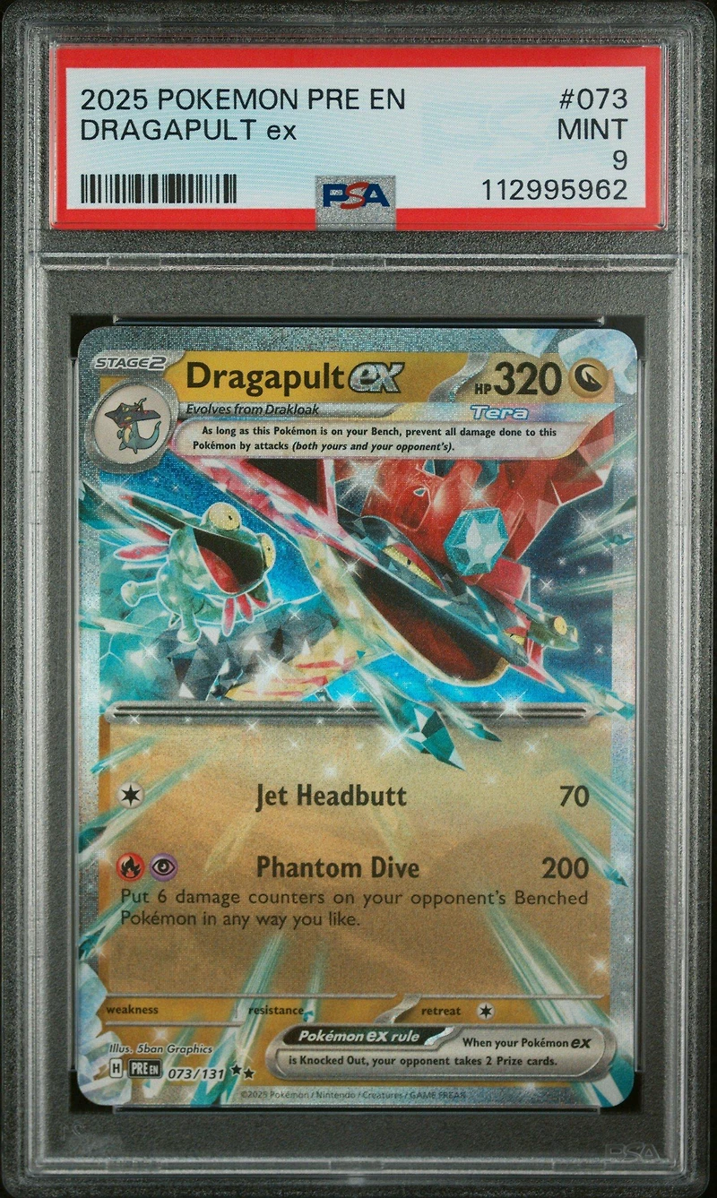 2025 Pokemon Pre En-prismatic Evolutions 073 Dragapult Ex PSA 9