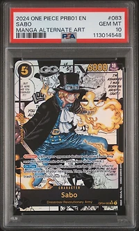 2024 One Piece Prb01-premium Booster -one Piece Card The Best- 083 Sabo Manga Alternate Art PSA 10