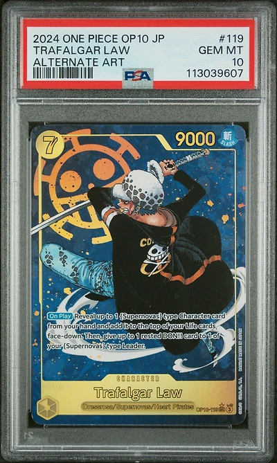 2024 One Piece Japanese Op10-royal Blood 119 Trafalgar Law Alternate Art PSA 10
