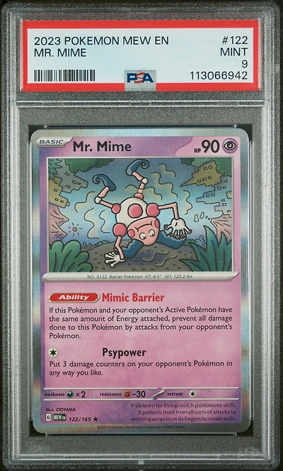 2023 Pokemon Mew En-151 Mr. Mime PSA 9