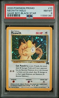2000 Pokemon Promo Black Star 10 Meowth-holo Game Boy PSA