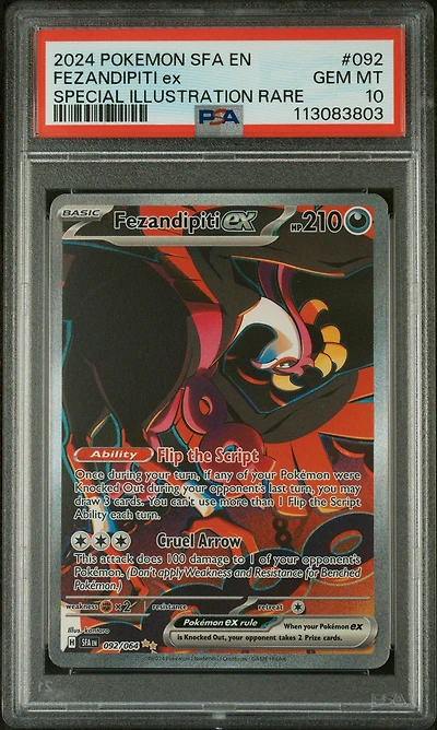 2024 Pokemon Sfa En-shrouded Fable 092 Fezandipiti Ex Special Illustration Rare PSA