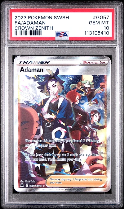 2023 Pokemon Sword And Shield Crown Zenith Gg57 Full Art/adaman PSA 10