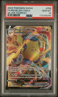 2022 Pokemon Sword & Shield Silver Tempest 058 Full Art/regieleki Vmax PSA 10