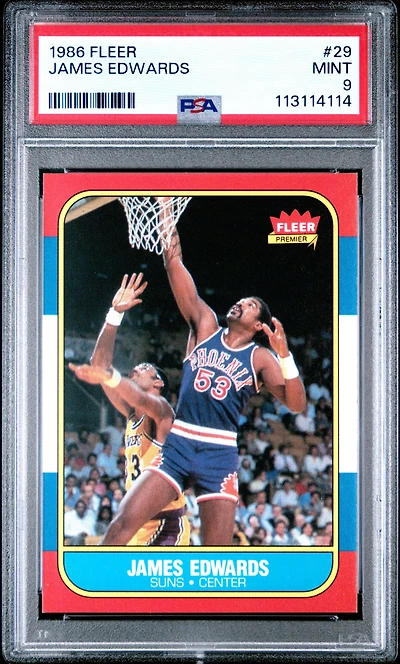 1986 Fleer 29 James Edwards PSA 9