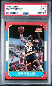 1986 Fleer 125 Herb Williams PSA 9
