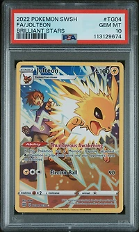 2022 Pokemon Sword & Shield Brilliant Stars Tg04 Full Art/jolteon PSA