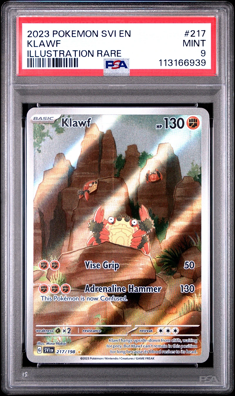 2023 Pokemon Svi En-scarlet & Violet 217 Klawf Illustration Rare PSA 9