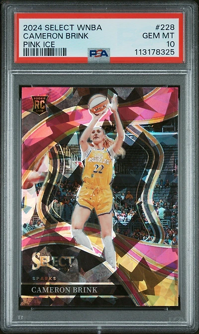 2024 Panini Select Wnba 228 Cameron Brink Pink Ice PSA 10