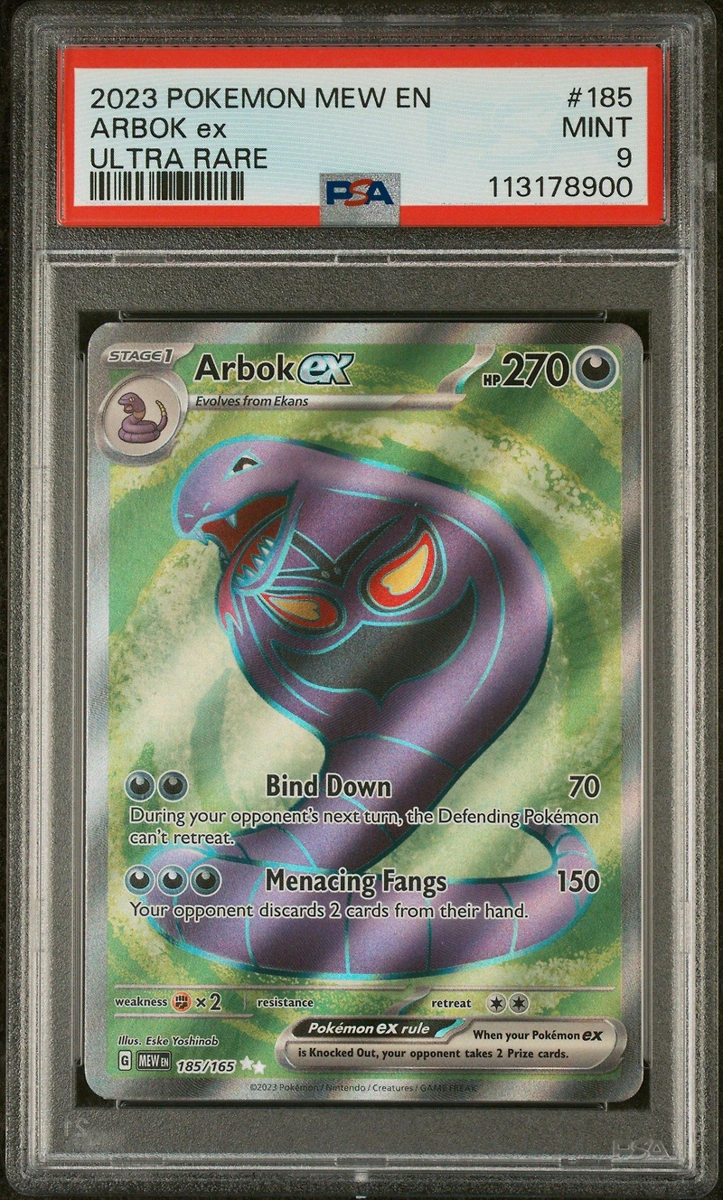 2023 Pokemon Mew En-151 185 Arbok Ex Ultra Rare PSA