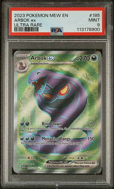 2023 Pokemon Mew En-151 185 Arbok Ex Ultra Rare PSA