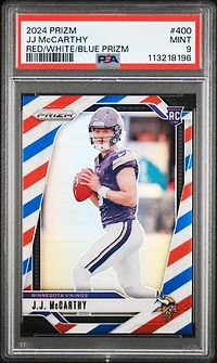 2024 Panini Prizm 400 Jj Mccarthy Red/white/blue Prizm PSA 9