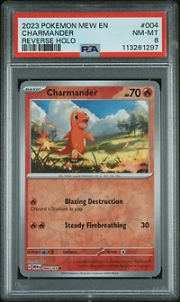 2023 Pokemon Mew En-151 004 Charmander Reverse Holo PSA