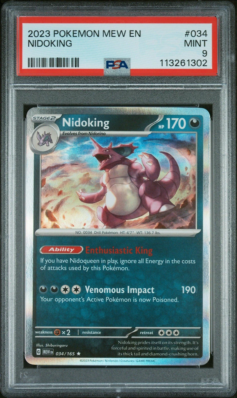 2023 Pokemon Mew En-151 Nidoking PSA 9