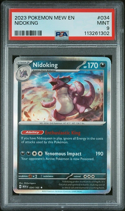 2023 Pokemon Mew En-151 Nidoking PSA 9