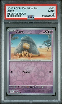 2023 Pokemon Mew En-151 063 Abra Reverse Holo PSA 9