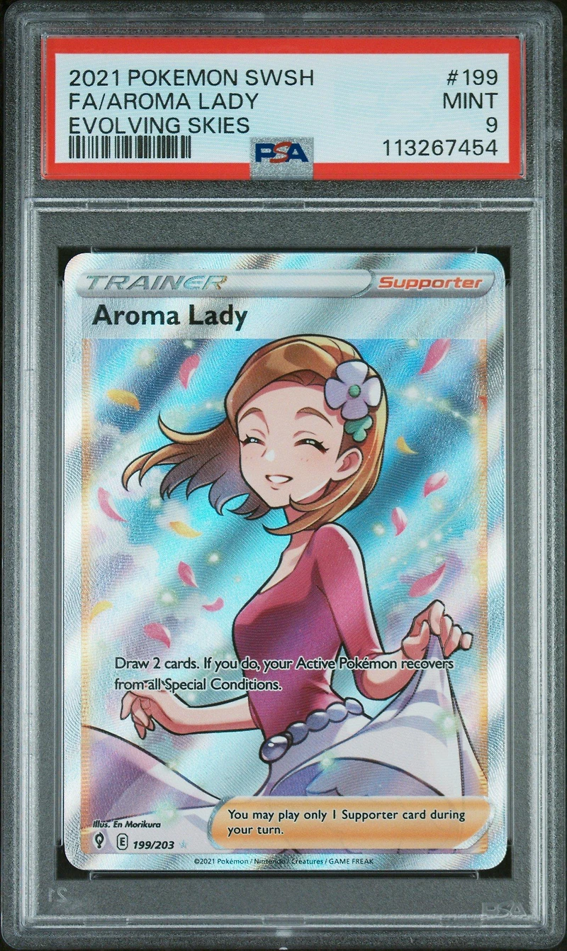 2021 Pokemon Sword & Shield Evolving Skies 199 Full Art/aroma Lady PSA