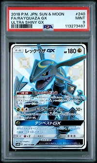 2018 Pokemon Japanese Sun & Moon Ultra Shiny Gx 240 Full Art/rayquaza Gx PSA