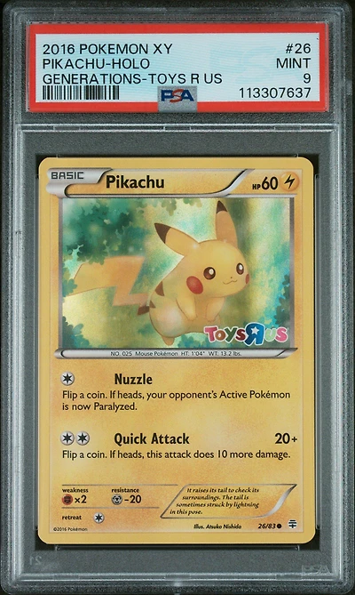 2016 Pokemon Xy Generations 26 Pikachu-holo Toys R Us PSA