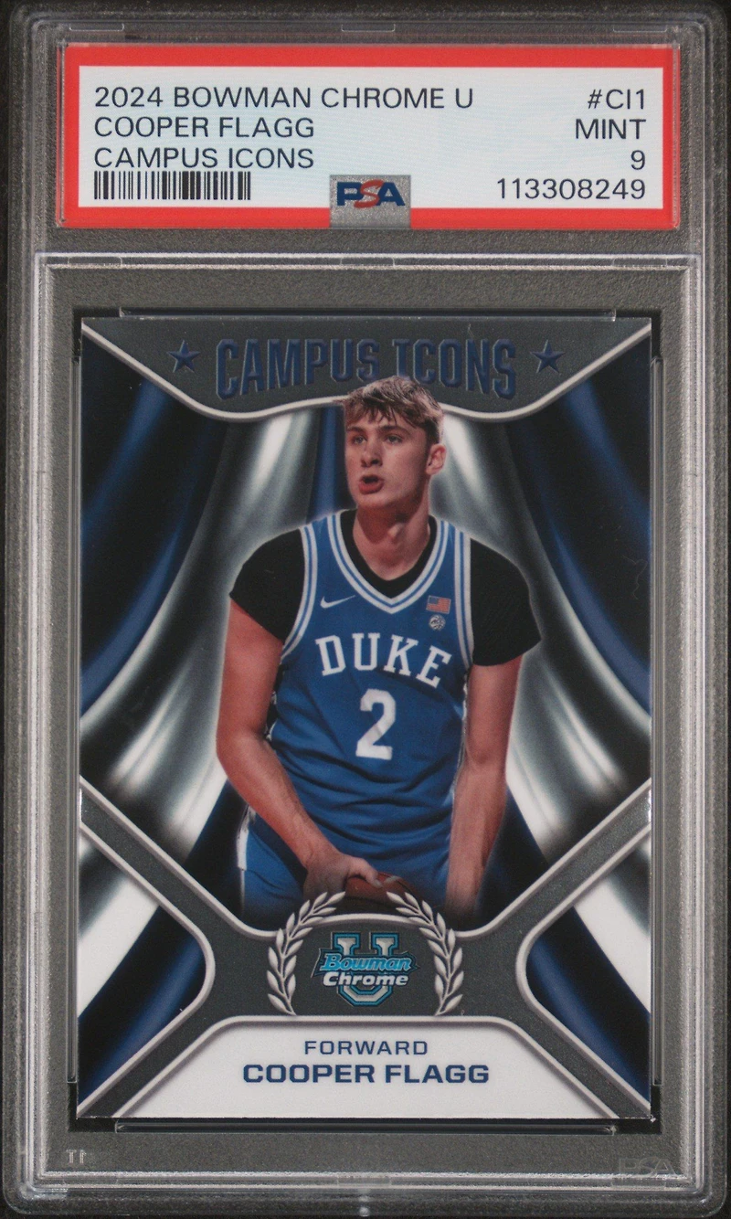 2024 Bowman Chrome University Campus Icons Ci1 Cooper Flagg PSA 9
