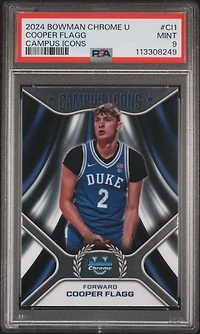2024 Bowman Chrome University Campus Icons Ci1 Cooper Flagg PSA 9