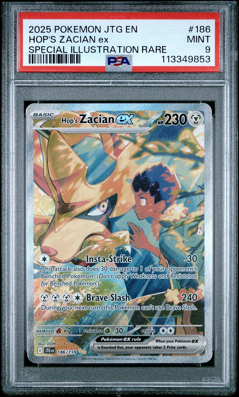 2025 Pokemon Jtg En-journey Together 186 Hop's Zacian Ex Special Illustration Rare PSA