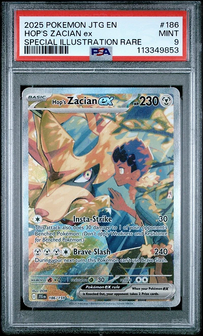 2025 Pokemon Jtg En-journey Together 186 Hop's Zacian Ex Special Illustration Rare PSA