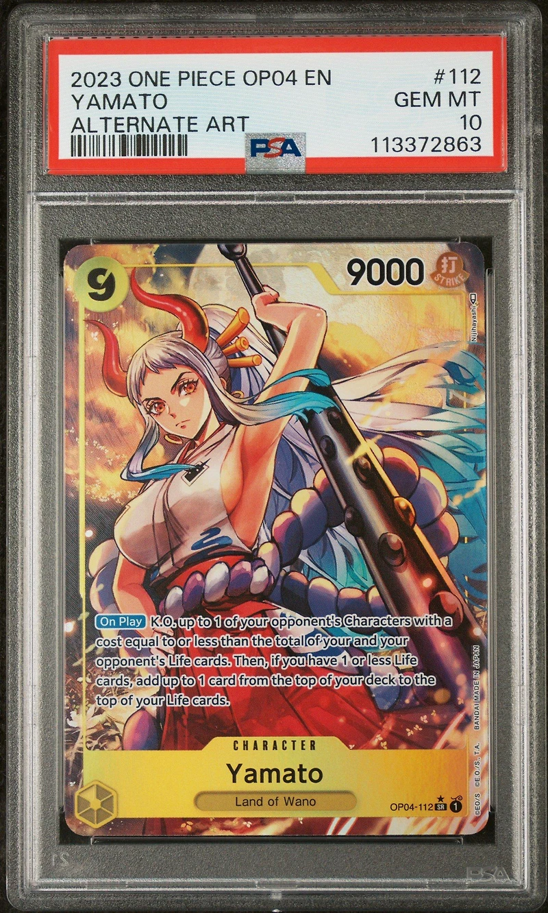 2023 One Piece Op04-kingdoms Of Intrigue 112 Yamato Alternate Art PSA 10