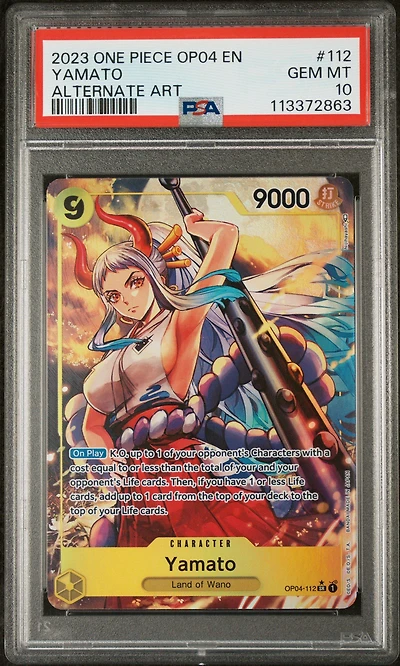 2023 One Piece Op04-kingdoms Of Intrigue 112 Yamato Alternate Art PSA 10