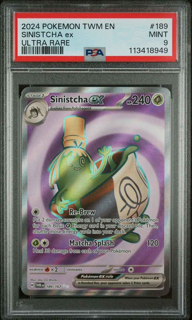 2024 Pokemon Twm En-twilight Masquerade 189 Sinistcha Ex Ultra Rare PSA