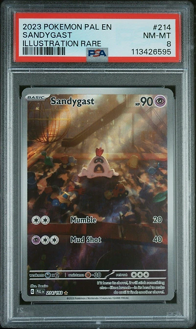 2023 Pokemon Pal En-paldea Evolved 214 Sandygast Illustration Rare PSA 8