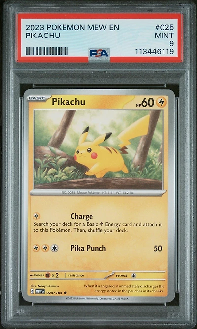 2023 Pokemon Mew En-151 025 Pikachu PSA 9