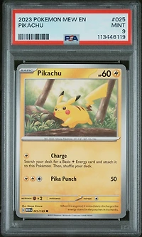 2023 Pokemon Mew En-151 025 Pikachu PSA 9