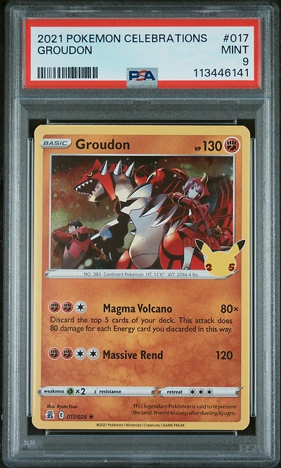 2021 Pokemon Celebrations 017 Groudon PSA