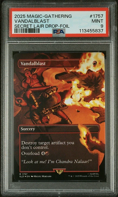 2025 Magic The Gathering Secret Lair Drop 1757 Vandalblast Marvel's Deadpool-foil PSA 9