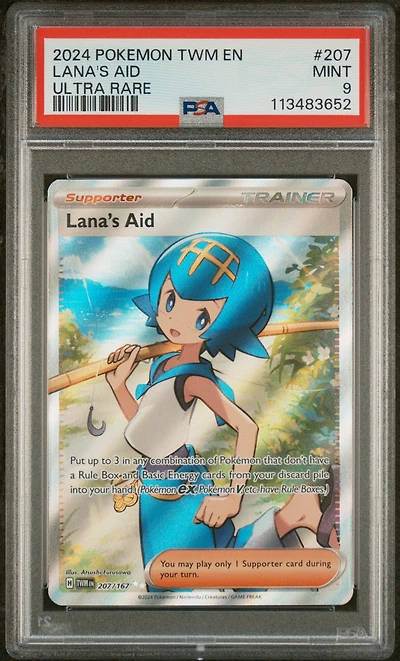 2024 Pokemon Twm En-twilight Masquerade 207 Lana's Aid Ultra Rare PSA