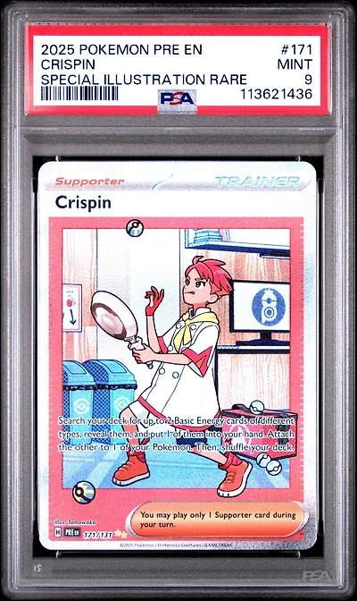 2025 Pokemon Pre En-prismatic Evolutions 171 Crispin Special Illustration Rare PSA 9