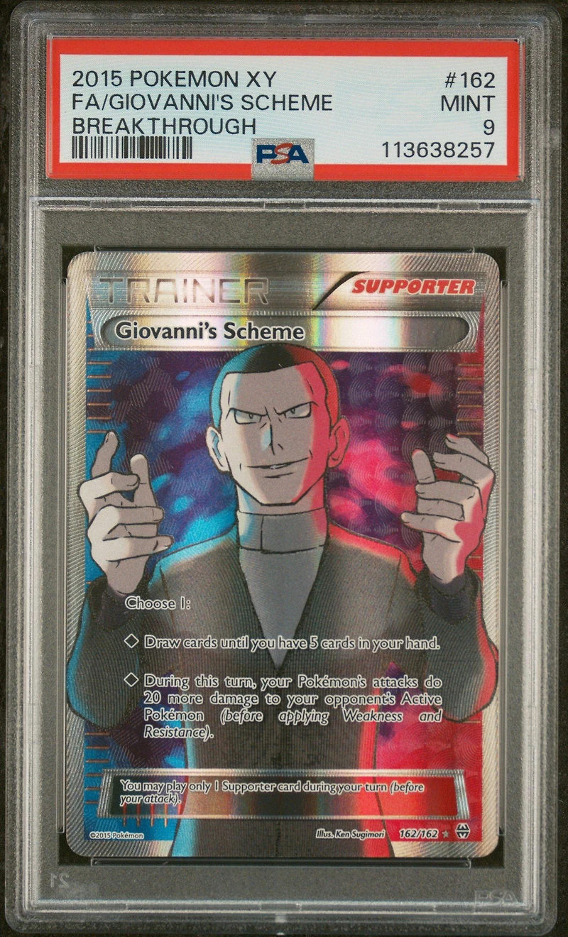 2015 Pokemon Xy Breakthrough 162 Full Art/giovanni's Scheme PSA