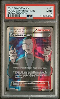 2015 Pokemon Xy Breakthrough 162 Full Art/giovanni's Scheme PSA